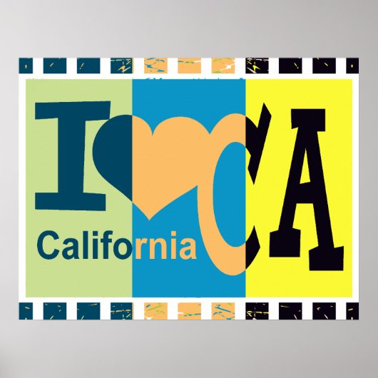 Ik hou van Californië - Pop kunst Poster (Voorkant)