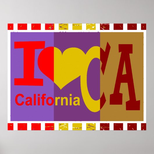 Ik hou van Californië - Pop kunst Poster (Voorkant)