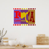 Ik hou van Californië - Pop kunst Poster (Keuken)