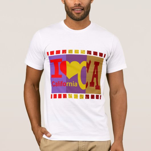 Ik hou van Californië - Pop kunst T-shirt (Voorkant)
