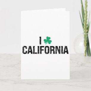 Ik hou van Californië Shamrock Clover St. Patrick' Kaart