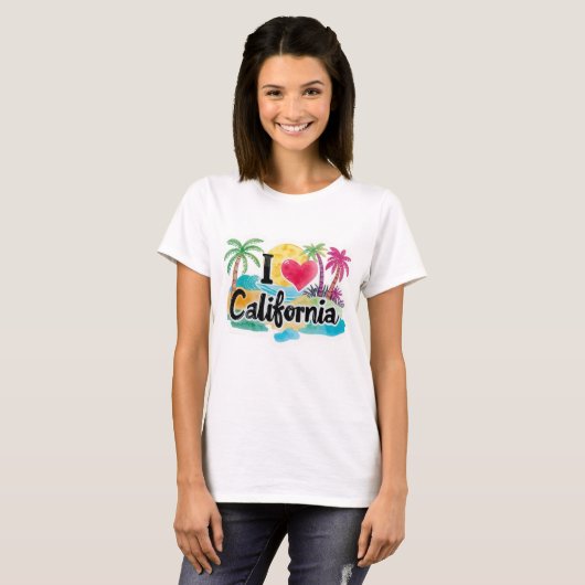 Ik hou van Californië  T-shirt (Voorkant volledig)