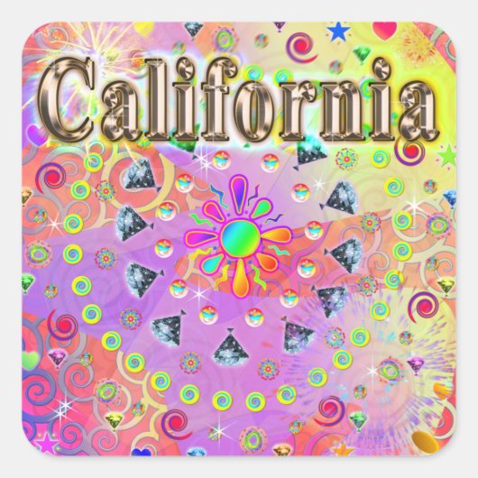 Ik hou van Californische Lucky Golden Sticker (Voorkant)