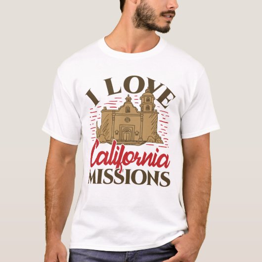 Ik hou van Californische missies T-shirt (Voorkant)