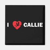 Ik hou van Callie vierkante magneet (donker) (Voorkant)