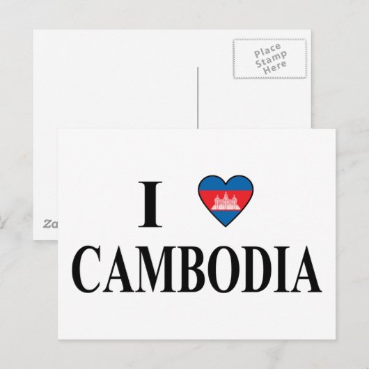 Ik hou van Cambodja Briefkaart (Voorkant / Achterkant)