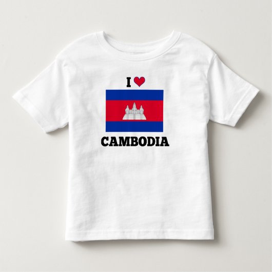 Ik hou van Cambodja, Cambodjaanse vlag Kinder Shirts (Voorkant)