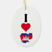Ik hou van Cambodja Verticaal I Heart Country Flag Keramisch Ornament (Achterkant)
