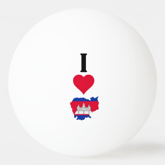 Ik hou van Cambodja Verticaal I Heart Country Flag Pingpongbal (Voorkant)