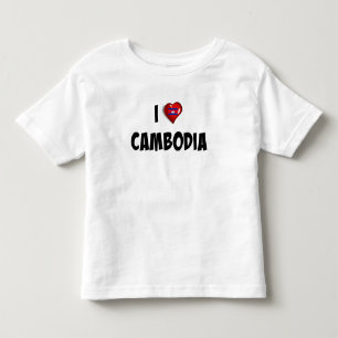Ik hou van Cambodja, vlag van Cambodja Kinder Shirts