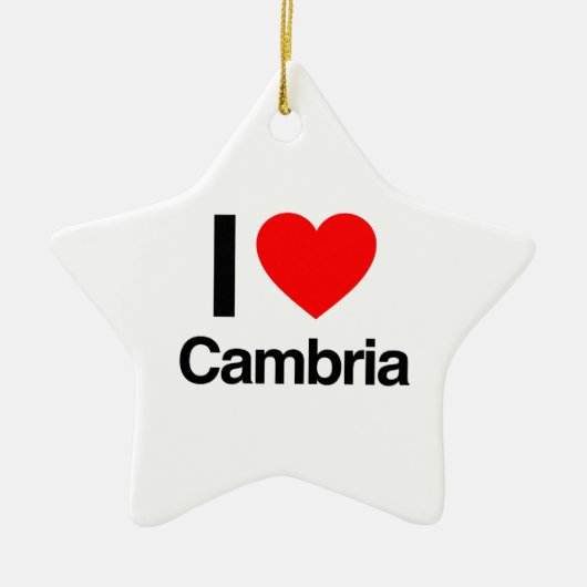 ik hou van cambria keramisch ornament (Voorkant)
