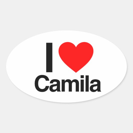 ik hou van camila ovale sticker (Voorkant)