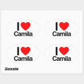 ik hou van camila ovale sticker (Vel)