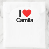 ik hou van camila ovale sticker (Tas)