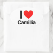 ik hou van camillia ovale sticker (Tas)