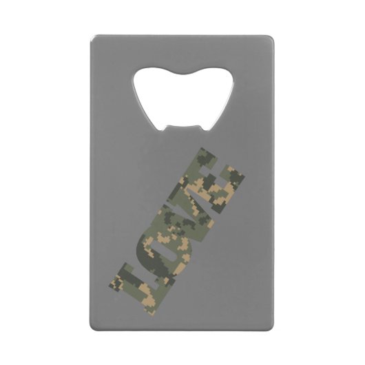 Ik hou van camouflage groen bruin | creditkaart flessenopener (Achterkant)