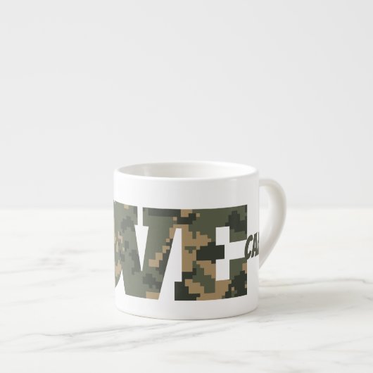 Ik hou van camouflage groen bruin | espresso kop (Voorkant rechts)