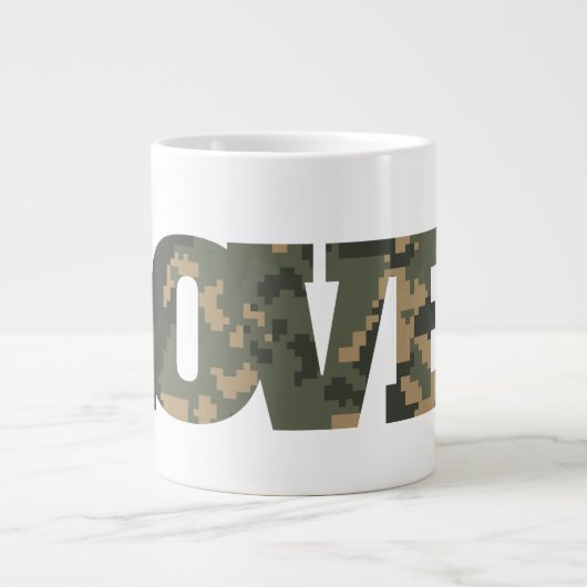 Ik hou van camouflage groen bruin | grote koffiekop (Voorkant)