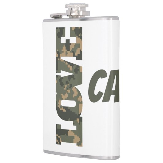 Ik hou van camouflage groen bruin | heupfles (Links)