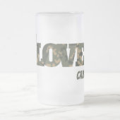 Ik hou van camouflage groen bruin | matglas bierpul (Center)