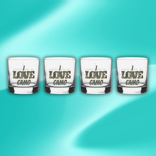 Ik hou van camouflage groen bruin | whisky glas