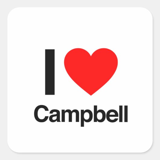 ik hou van campbell vierkante sticker (Voorkant)
