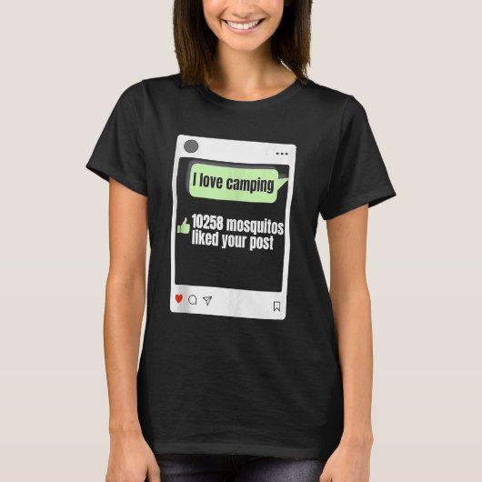 Ik hou van Camping 10258 Mosquitos vond je postbus T-shirt (Voorkant)