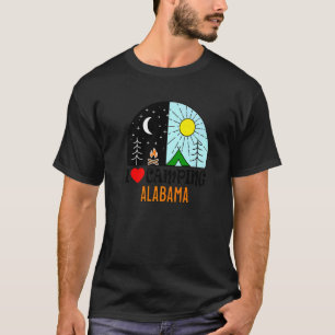 Ik hou van Camping Alabama America buitenshuis Nat T-shirt