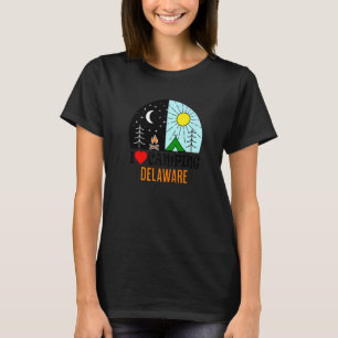 Ik hou van Camping Delaware America Outdoor Natuur T-shirt