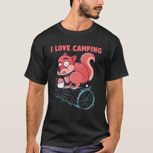 Ik hou van Camping Eekhoorn Camper Outdoor Camp T-shirt (Voorkant)