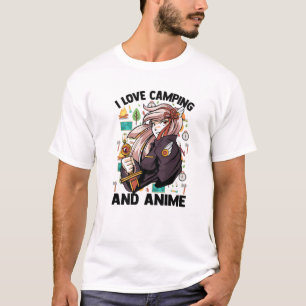 Ik hou van Camping en Anime - Kawaii Cute - Manga T-shirt