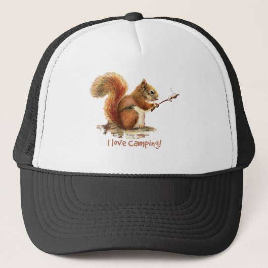 Ik hou van Camping Fun Quote Squirrel Trucker Pet (Voorkant)