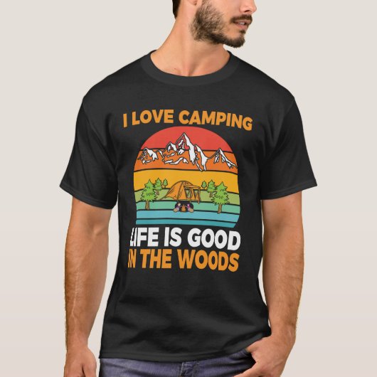 Ik hou van Camping Funny Camper Camping T-shirt (Voorkant)