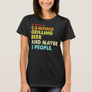 Ik hou van Camping Grilling Bier en misschien 3 me T-shirt