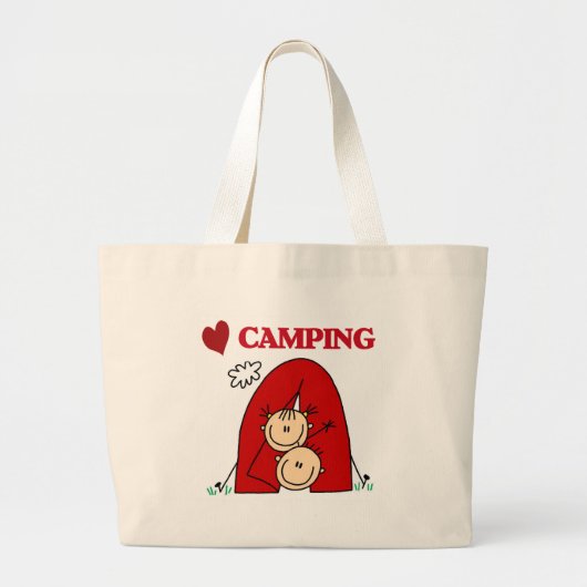 Ik hou van Camping Grote Tote Bag (Voorkant)