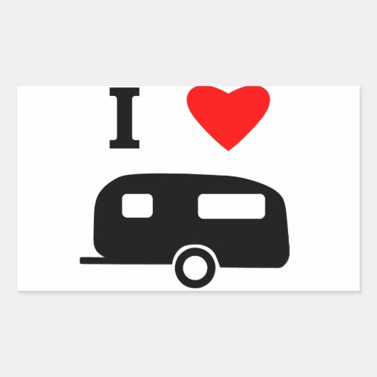 Ik hou van Camping Rechthoekige Sticker (Voorkant)