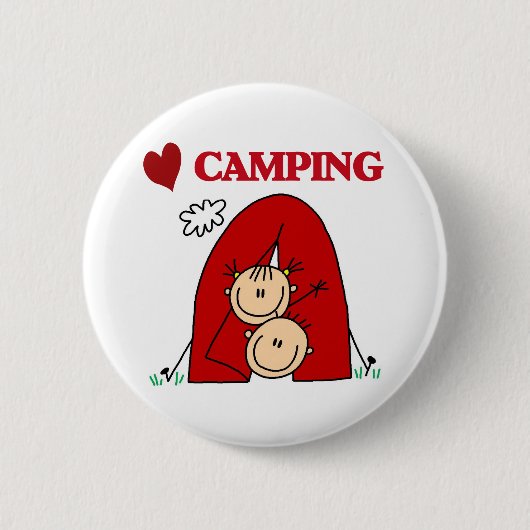 Ik hou van Camping Ronde Button 5,7 Cm (Voorkant)