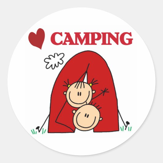 Ik hou van Camping Ronde Sticker (Voorkant)