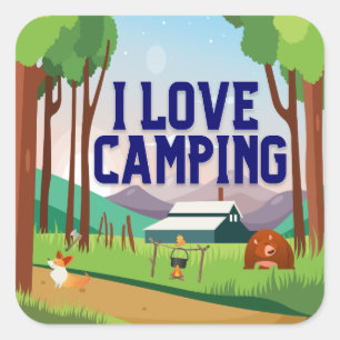 Ik hou van Camping Stickers