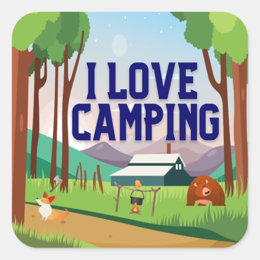 Ik hou van Camping Stickers (Voorkant)