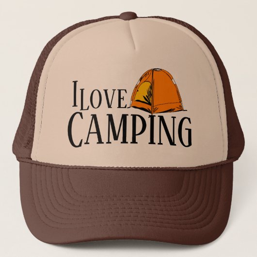 Ik hou van Camping Trucker Hat Pet (Voorkant)