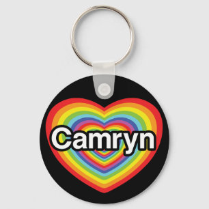 Ik hou van Camryn: regenbooghart Sleutelhanger