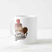 Ik hou van Canada Beaver Design Koffiemok (Voorkant links)