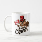 Ik hou van Canada Beaver Design Koffiemok (Links)