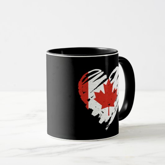 Ik hou van Canada - Canadese vlag hart Mok (Voorkant rechts)