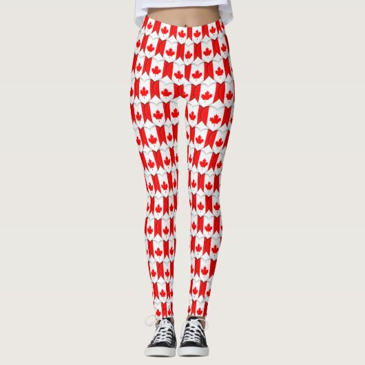 Ik hou van Canada Canadian Flag Maple Leaf Hearts  Leggings (Voorkant)