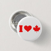 Ik hou van Canada hart blad Ronde Button 3,2 Cm (Voorkant /achterkant)
