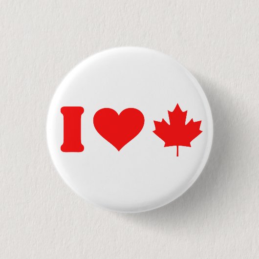 Ik hou van Canada hart blad Ronde Button 3,2 Cm (Voorkant)