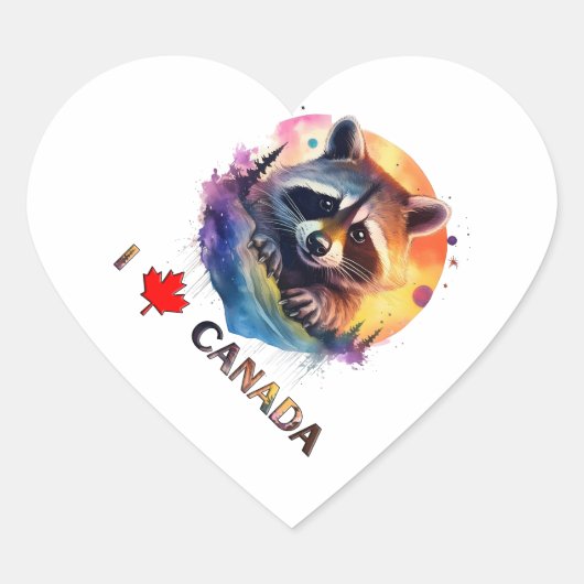 Ik hou van Canada Hart Sticker (Voorkant)
