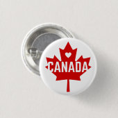 Ik hou van Canada Leaf Ronde Button 3,2 Cm (Voorkant /achterkant)